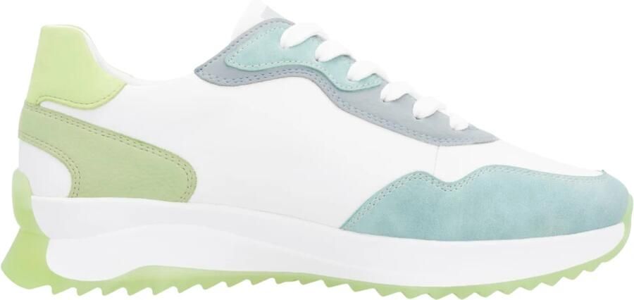 Rieker Sneakers laag lichtblauw lichtgroen wit