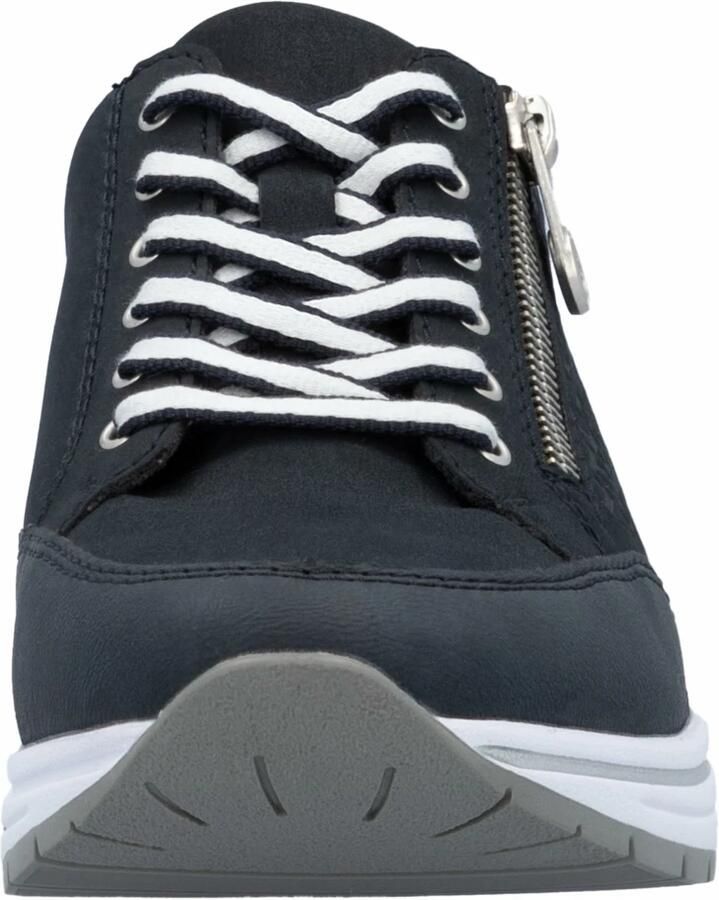 Rieker Sneakers met sleehak lage schoen veterschoen vrijetijdsschoen bedrukt met letters