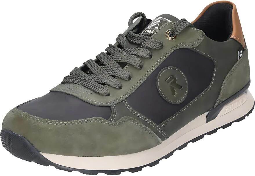 Rieker Comfortabele groene sneakers met bruine accenten Multicolor Heren