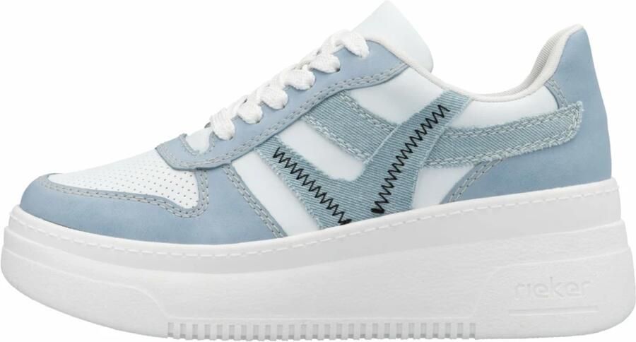 Rieker Plateausneakers vrijetijdsschoen halfschoen veterschoen met gepolsterde schacht - Foto 5