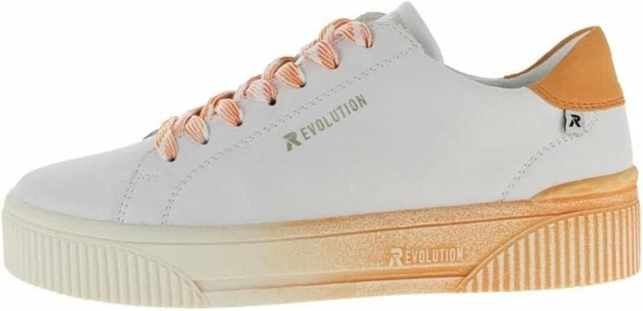 Rieker Sport Sneakers laag abrikoos pasteloranje wit - Foto 5