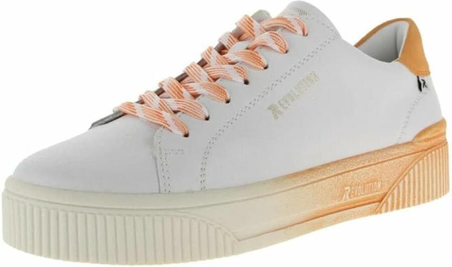Rieker Sport Sneakers laag abrikoos pasteloranje wit - Foto 2