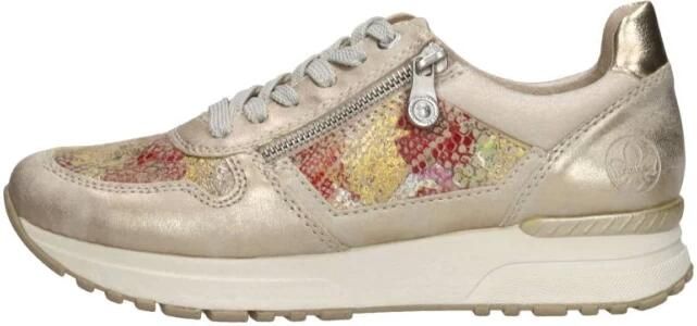 Rieker Gouden Print Sneaker met Rits en Veters Multicolor Dames - Foto 3