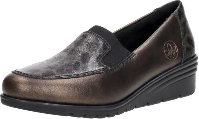 Rieker L5351-90 dames instappers gekleed metallic