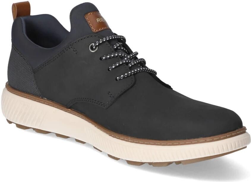 Rieker heren veterschoenen lage schoenen zakelijke schoenen leren schoenen B3360-14 blauw extra breed