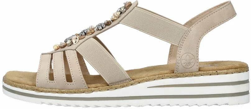 Rieker Sandalen zomerschoen sandaal sleehak met zomerse versiering - Foto 3