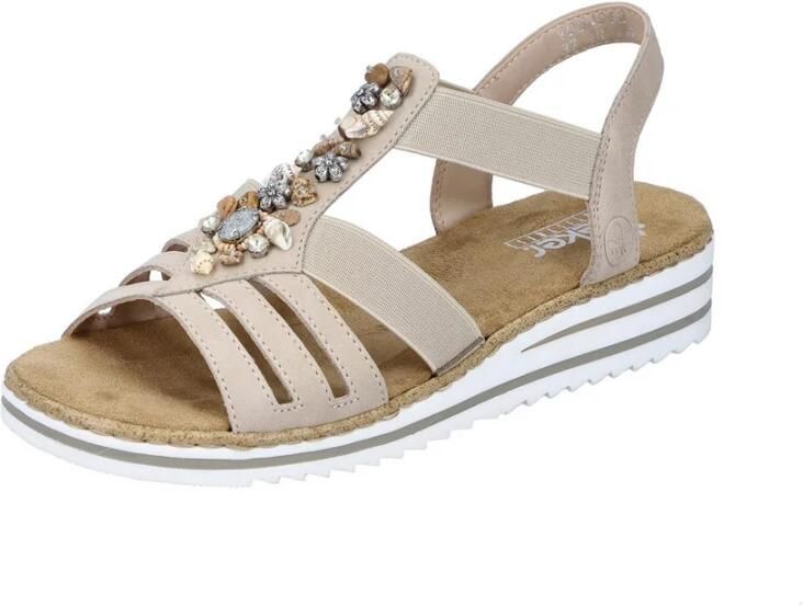 Rieker Sandalen zomerschoen sandaal sleehak met zomerse versiering - Foto 4