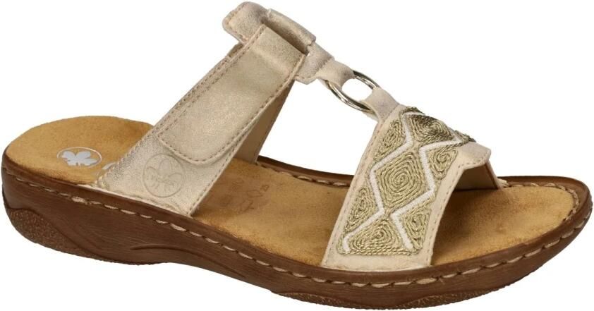 Rieker Slippers Zomerschoen strandschoen slippers vakantieschoen met klittenbandsluiting