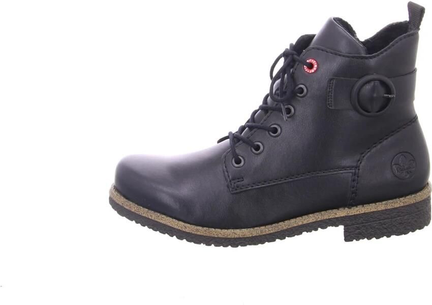 Rieker Veterlaarsjes Veterboots enkellaarsjes blokhak met decoratieve siergesp - Foto 8