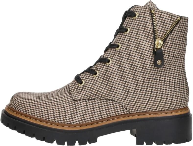Rieker Veterlaarsjes Veterboots herfstlaarzen profielzool blokhak in pepita-look - Foto 2