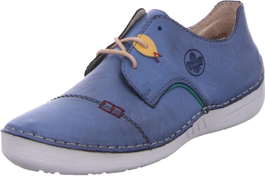 Rieker dames veterschoenen lage schoenen zakelijke schoenen leren schoenen 52528-14 blauw - Foto 3