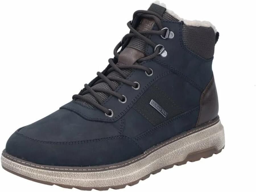 Rieker Heren B5546 Hoge Sneakers TEX Extra Wijd H Blauw Combi - Foto 7