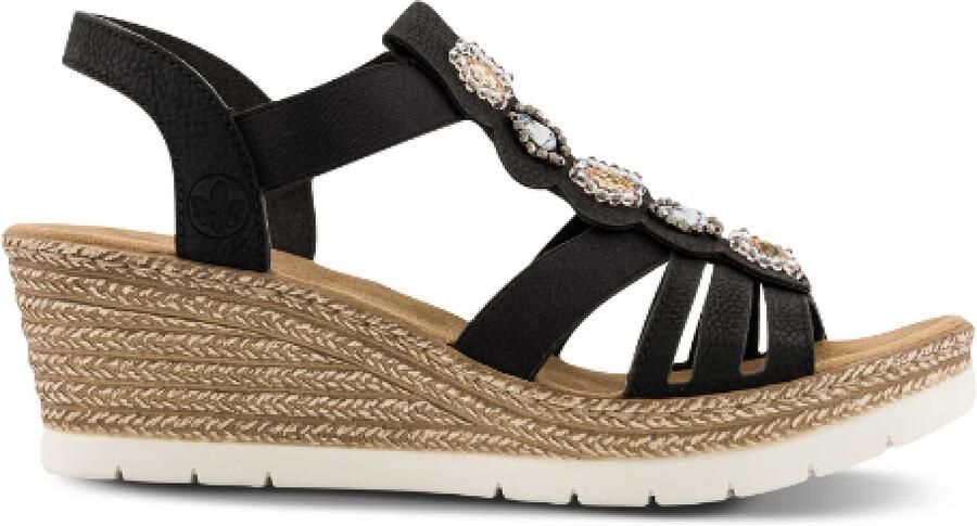 Rieker Wedge Sandaal met Pareldetail