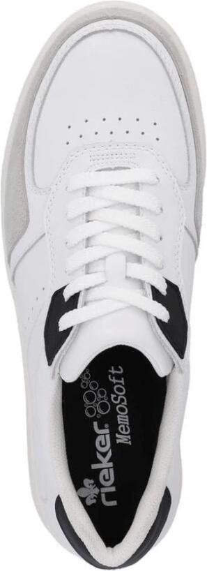 Rieker Comfortabele witte leren sneaker voor heren White - Foto 3