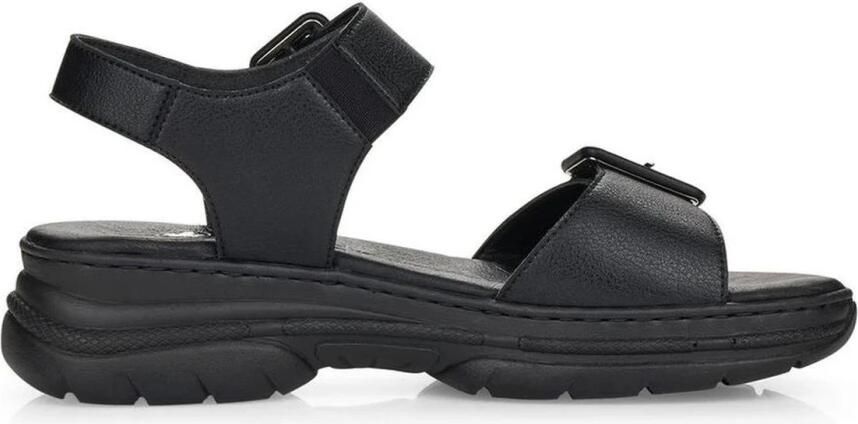 Rieker Zwarte Casual Platte Sandalen