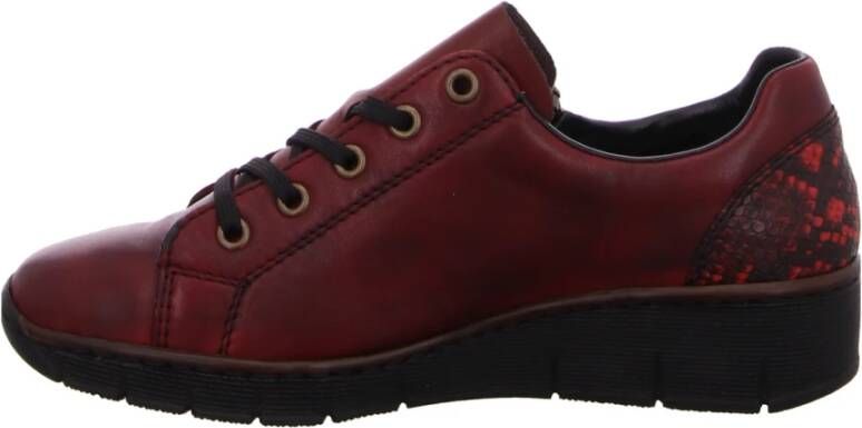 Rieker Veterschoen met mooie details Rood