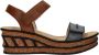 Rieker Sandaal 68198-12 Blauw Cognac Combi Zacht Voetbed - Thumbnail 11