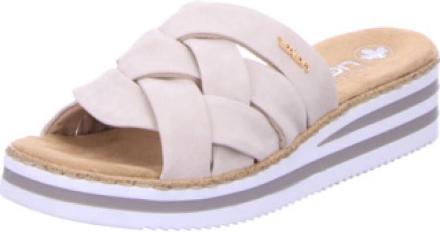 Rieker Slippers sleehak zomerschoen pantoffels met zachte binnenzool