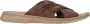 Rieker Bruine Gekruiste Banden Leren Slipper Brown Heren - Thumbnail 2