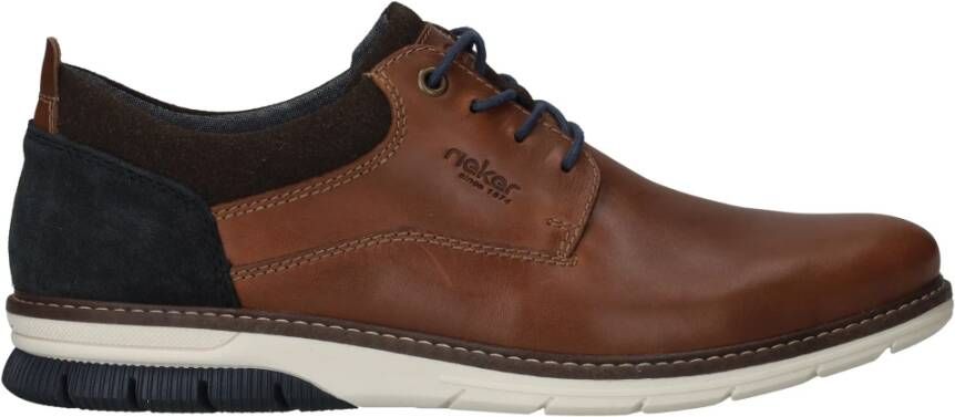 Rieker Sportieve Veterschoenen met Blauwe Accenten Brown Heren