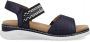 Rieker Stijlvolle Blauwe Leren Platte Sandalen Blauw Dames - Thumbnail 1