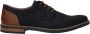 Rieker Blauwe Leren Veterschoenen met Cognac Accents Blue Heren - Thumbnail 3