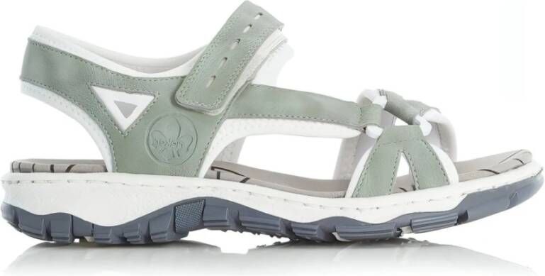 Rieker Stijlvolle Groene Platte Sandalen Groen Dames - Foto 2