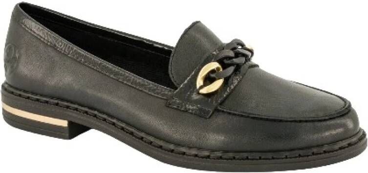 Rieker Stijlvolle leren loafers voor dames Black Dames
