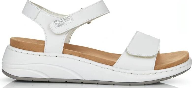 Rieker Stijlvolle platte sandalen White Dames