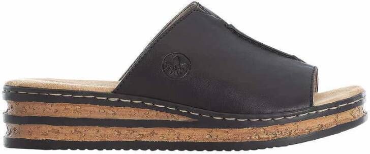 Rieker Slippers plateau zomerschoen pantoffels in klassieke look - Foto 5