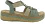 Rieker Mintgroene Sandaal met Kralen en Plateauzool Multicolor Dames - Thumbnail 2