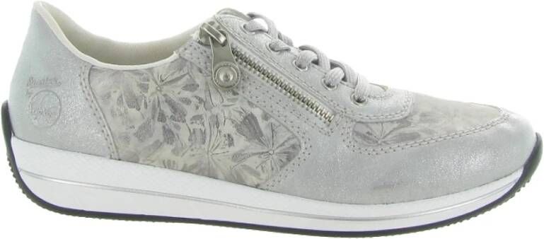 Rieker comfort veterschoen Veterschoenen Vrouwen wit zilver