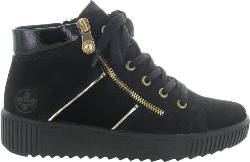 Rieker Waterdichte sneakers met ritssluiting en uitneembaar voetbed Black Dames - Foto 7