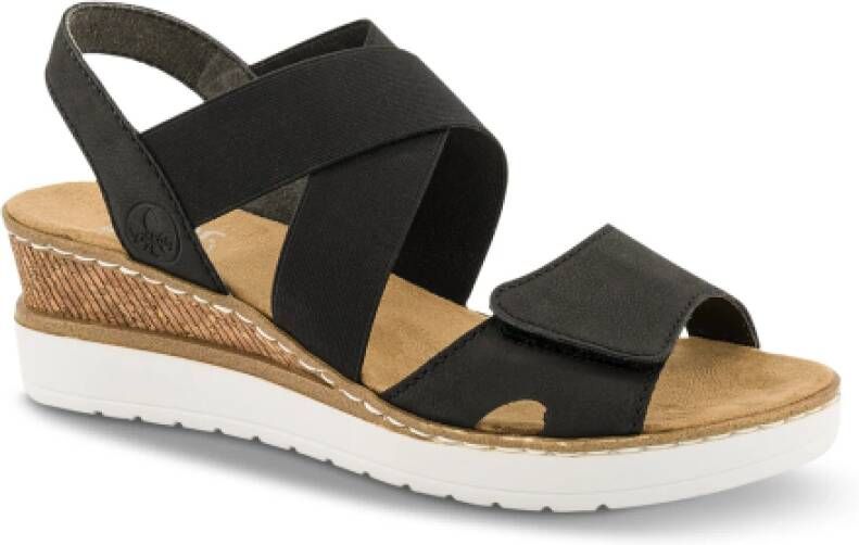 Rieker Stijlvolle Sleehak Sandalen Black Dames