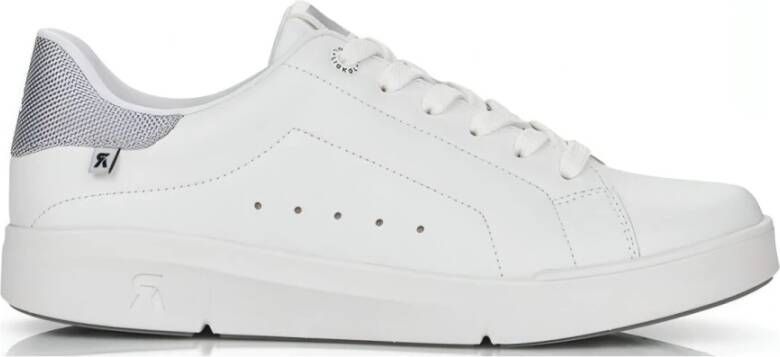 Rieker Witte Elegante Leren Sneakers White Dames