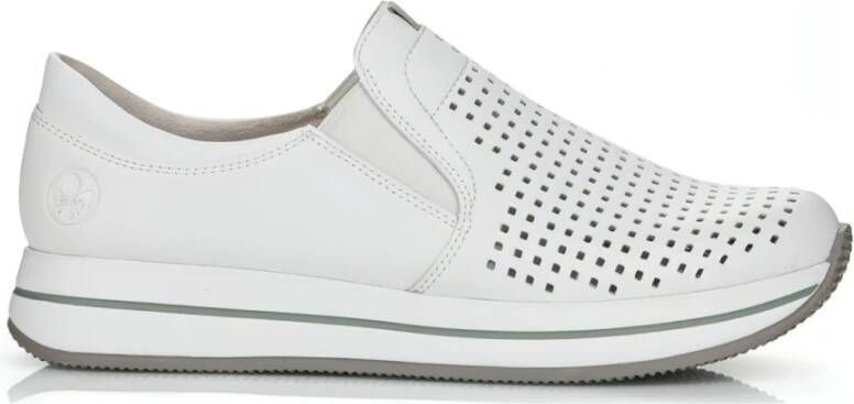 Rieker Witte Leren Sneakers voor Dames Wit Dames