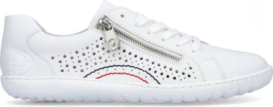Rieker Witte Leren Sneakers voor Dames White Dames