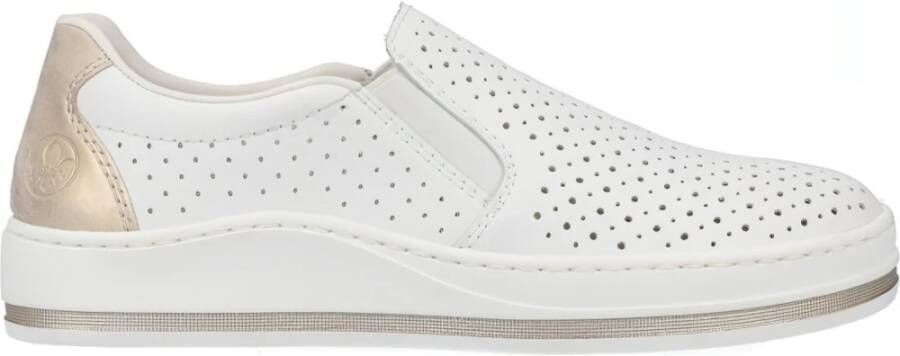 Rieker Witte leren sneakers voor dames Wit Dames