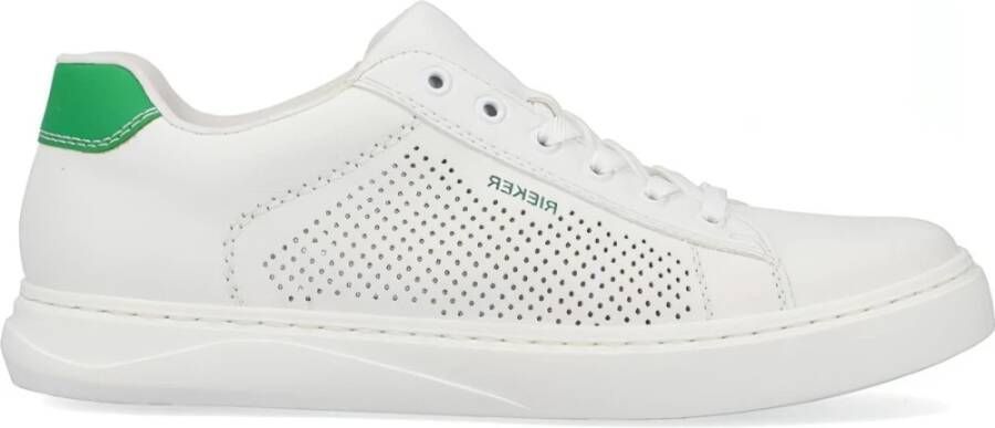 Rieker Witte Leren Sneakers voor Heren Wit Heren