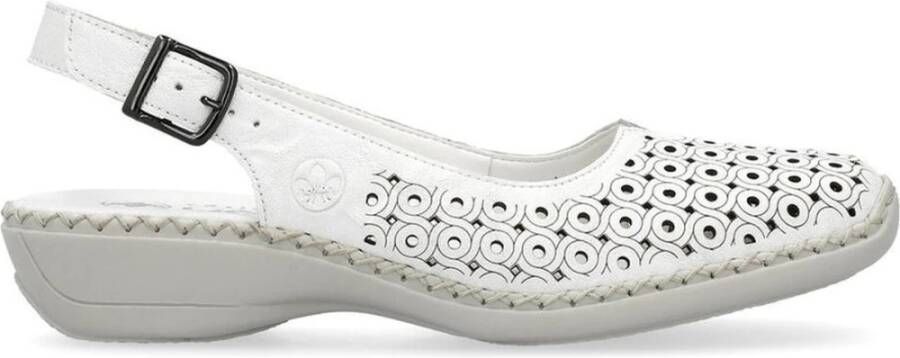 Rieker Witte platte sandalen voor vrouwen White Dames