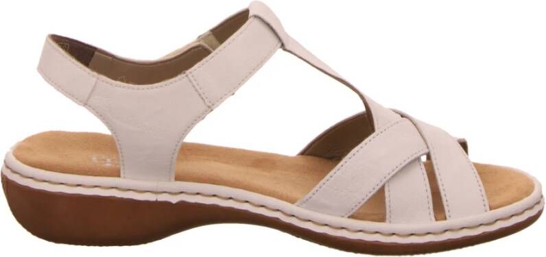Rieker Witte sandalen met kruisband voor dames