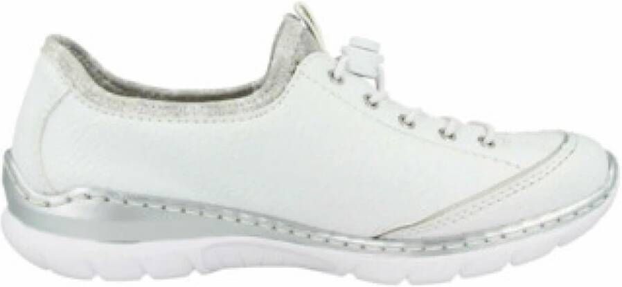 Rieker Witte Vrijetijdsveterschoenen voor Dames