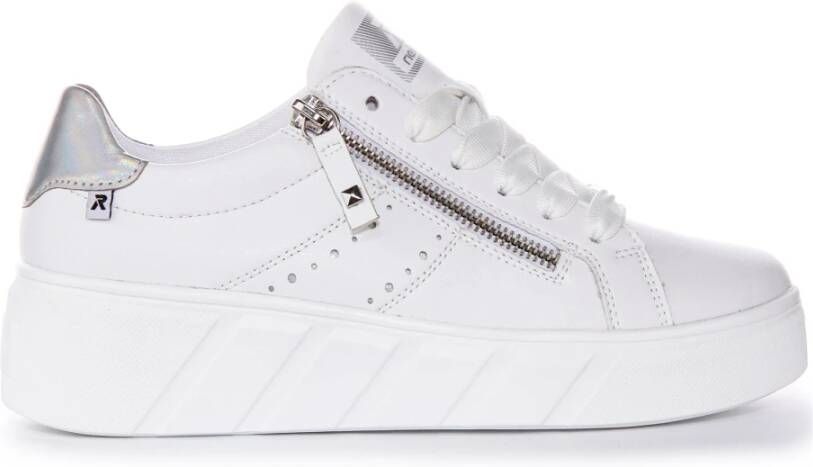 Rieker Witte Zilveren Sneakers