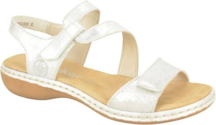 Rieker Zilveren Sandalen met Velcro Straps
