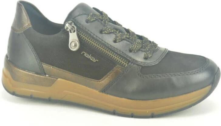 Rieker Zwart Brons Runner Sneaker