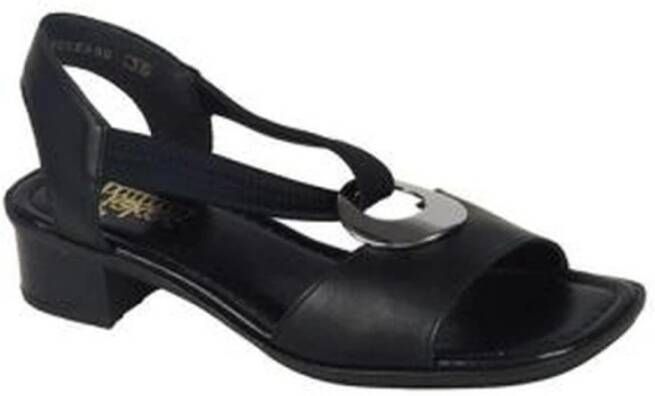 Rieker Zwarte hoge hak sandalen voor vrouwen Black Dames