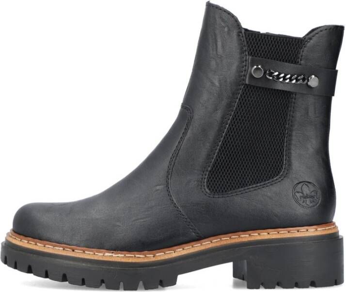 Rieker Zwarte Chelsea Boots met Flexibiliteit en Comfort