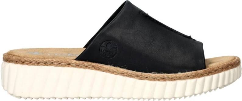 Rieker Zwarte Comfort Slipper met Voorgevormd Voetbed Black Dames