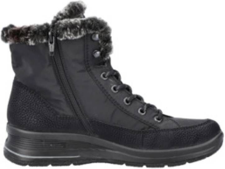 Rieker Zwarte Comfort Veterschoenen voor Dames