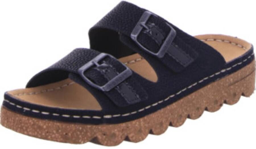 Rieker Zwarte damesslide sandalen